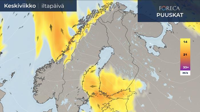Puuskaennuste 4.3.2020.